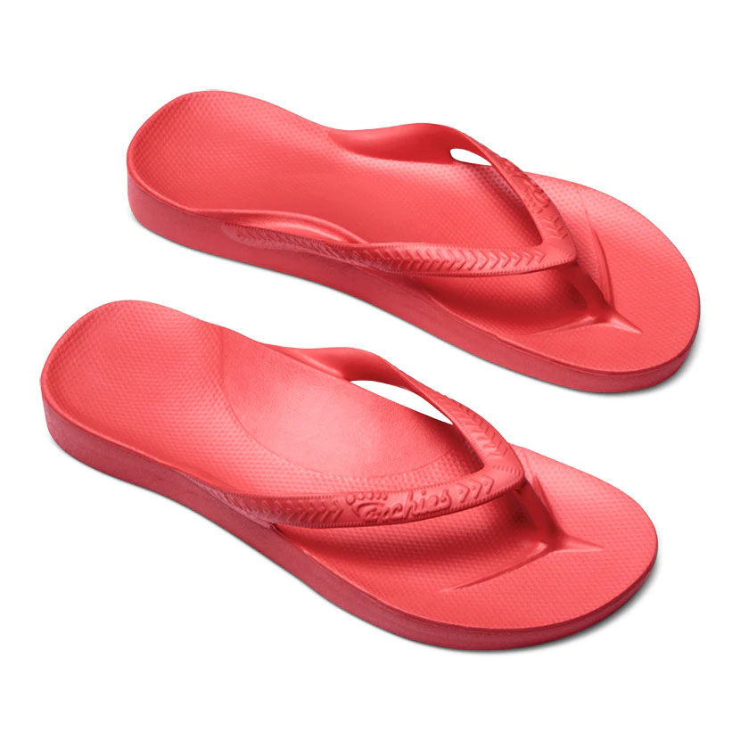 Archies_Thongs_-Coral-_Arch_Support_Sandals_45_degree_view_2000x